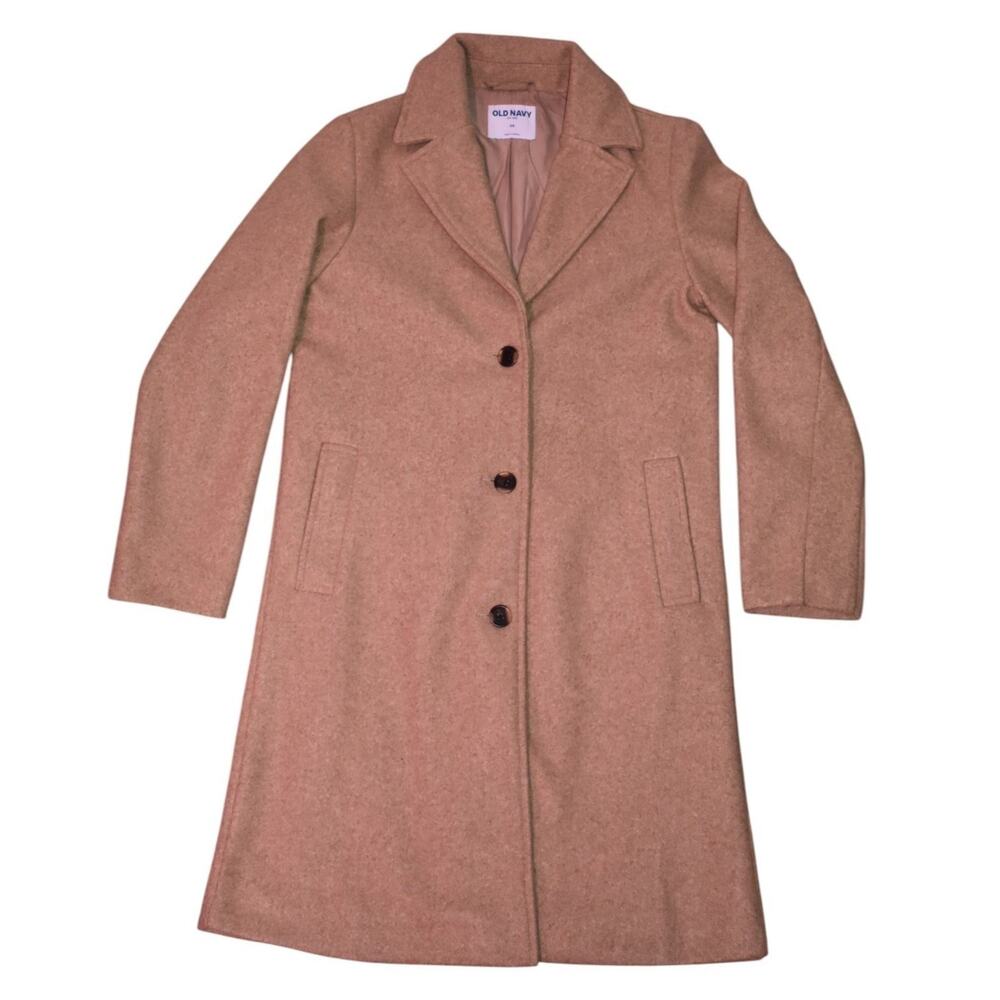 Old Navy CAR COAT Old Money Pea Coat 3 Button Overcoat - Camel Beige - Women XS
